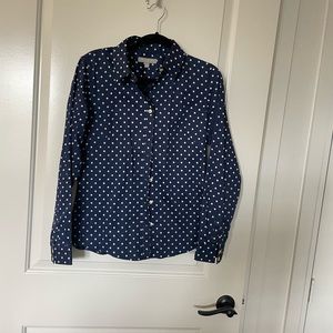 NOT FOR SALE Banaba Republic Navy Polka-dot Blouse